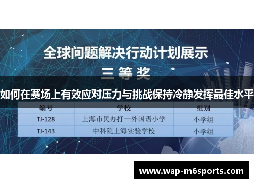 如何在赛场上有效应对压力与挑战保持冷静发挥最佳水平